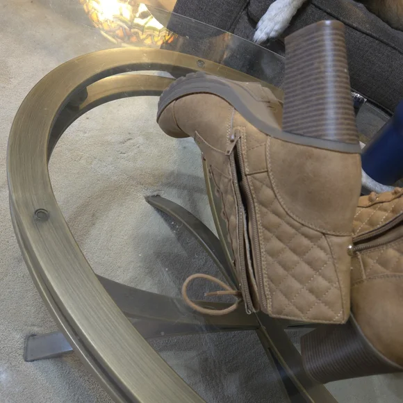 COPY - G by Guess Tan Lace Up Boots with Classic Combat Style - Picture 10 of 11